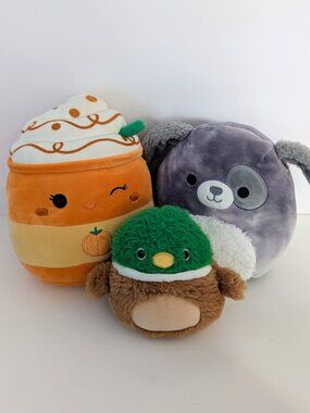 Squishmallow Fuzzamallows Plush Stuffed Toys Bundle Lot Avery Duck Gustavus Dog